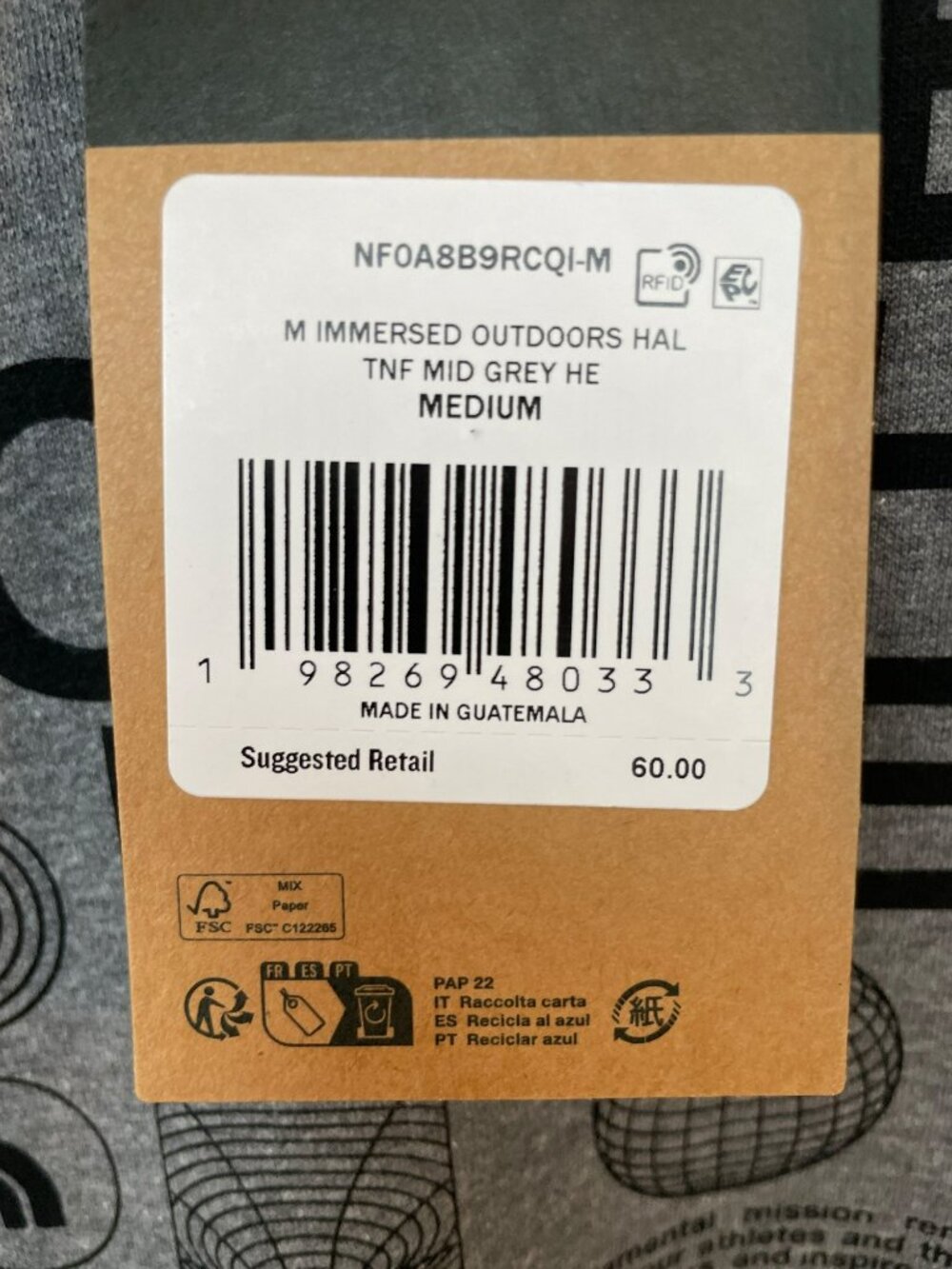 North Face Hoodie Grey Pullover Immersed Outdoors Graphic Men's Sz M MSRP$60 NWT - Picture 6 of 9